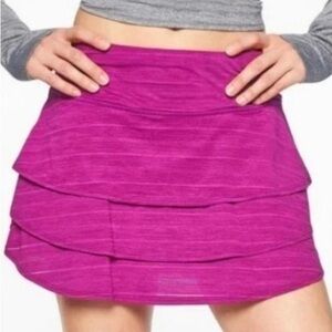Athleta Bright Fuchsia Layered Performance Mini Skirt